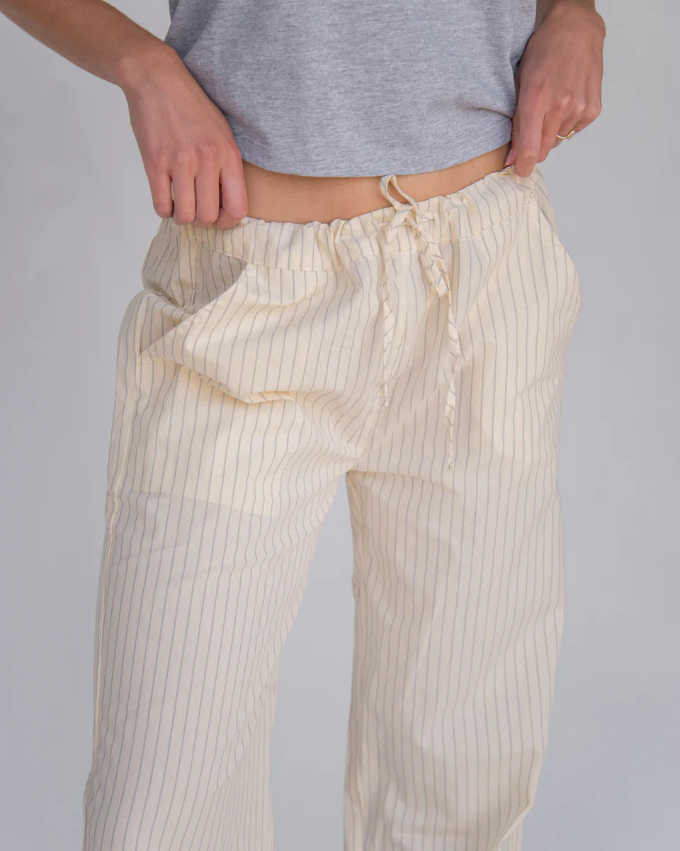 Everywhere Pant in Yellow Pinstripe