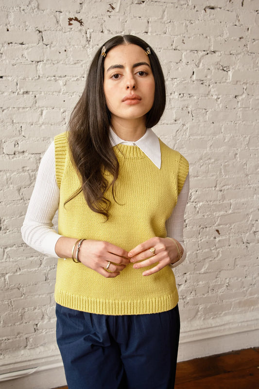 Shape Cotton Vest - Lemon