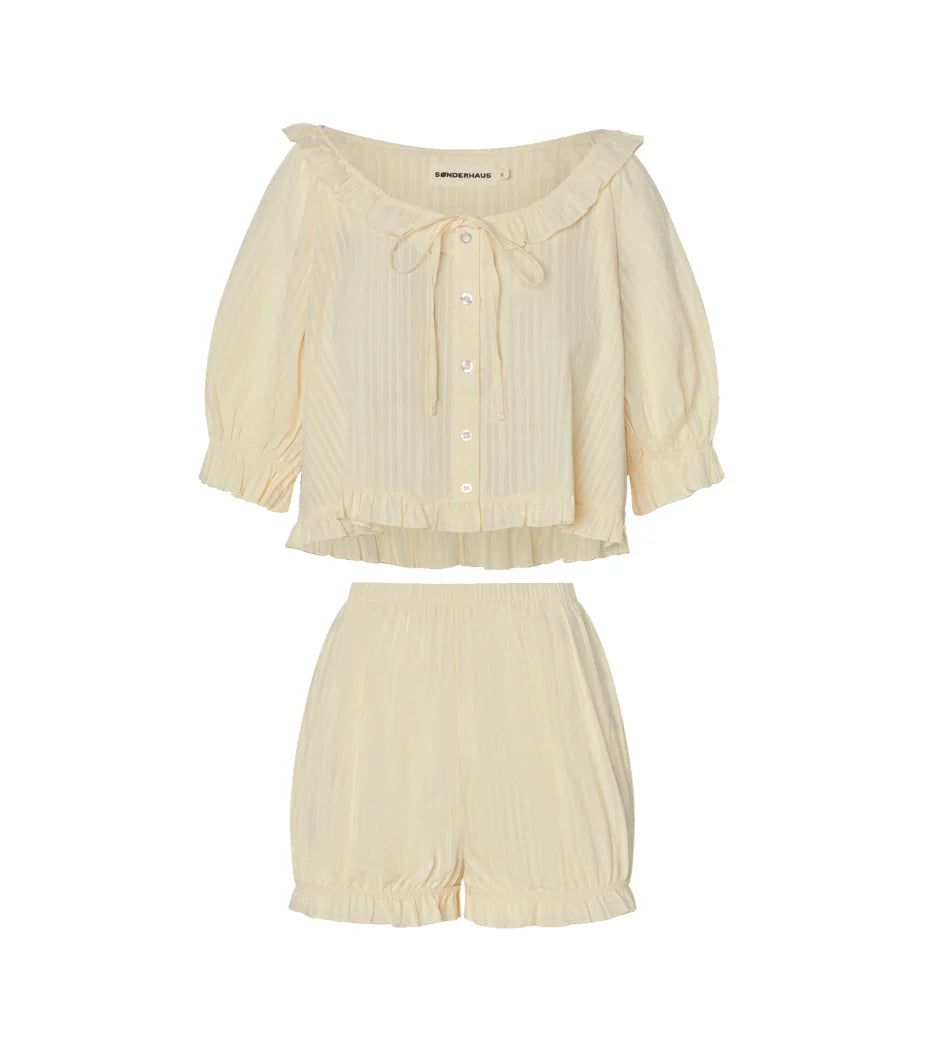 Romeo Sleep Set in Cream Eyelet