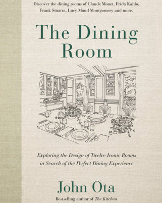 Book cover of 'The Dining Room' by John Ota with a drawing of a dining room.