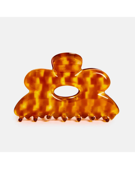 Flower Claw in Honey Check