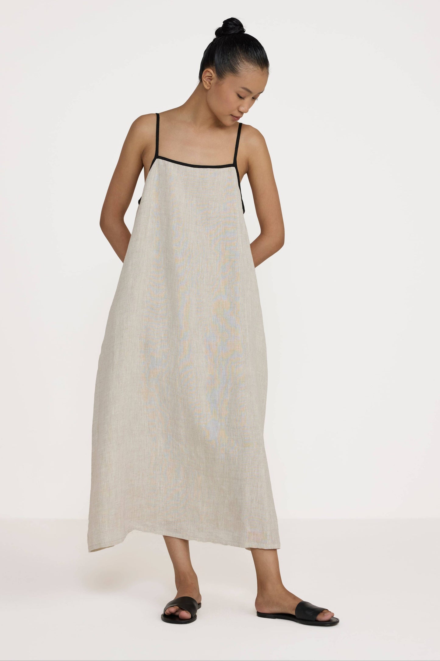 Tie Back Slip Dress - Natural