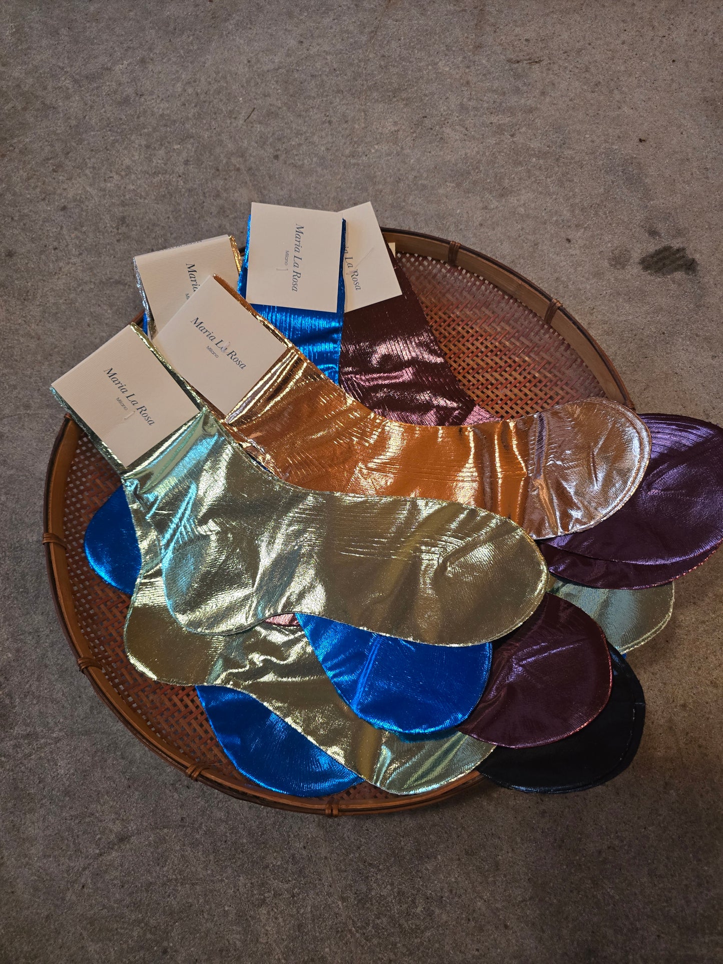 Laminated Silk Socks in Silver
