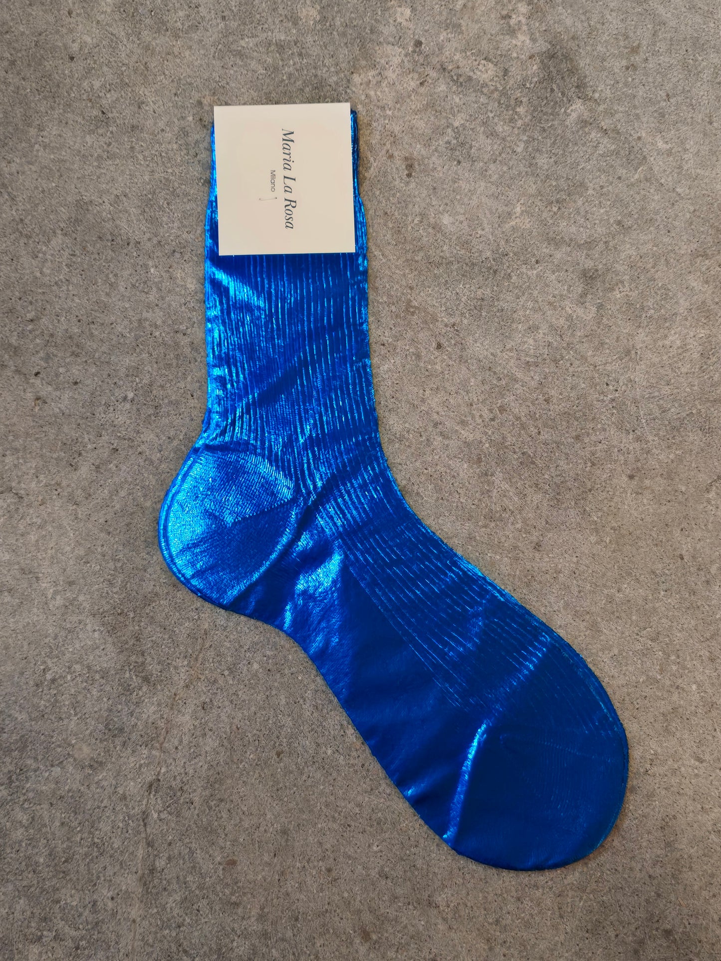 Laminated Silk Socks in Cielo