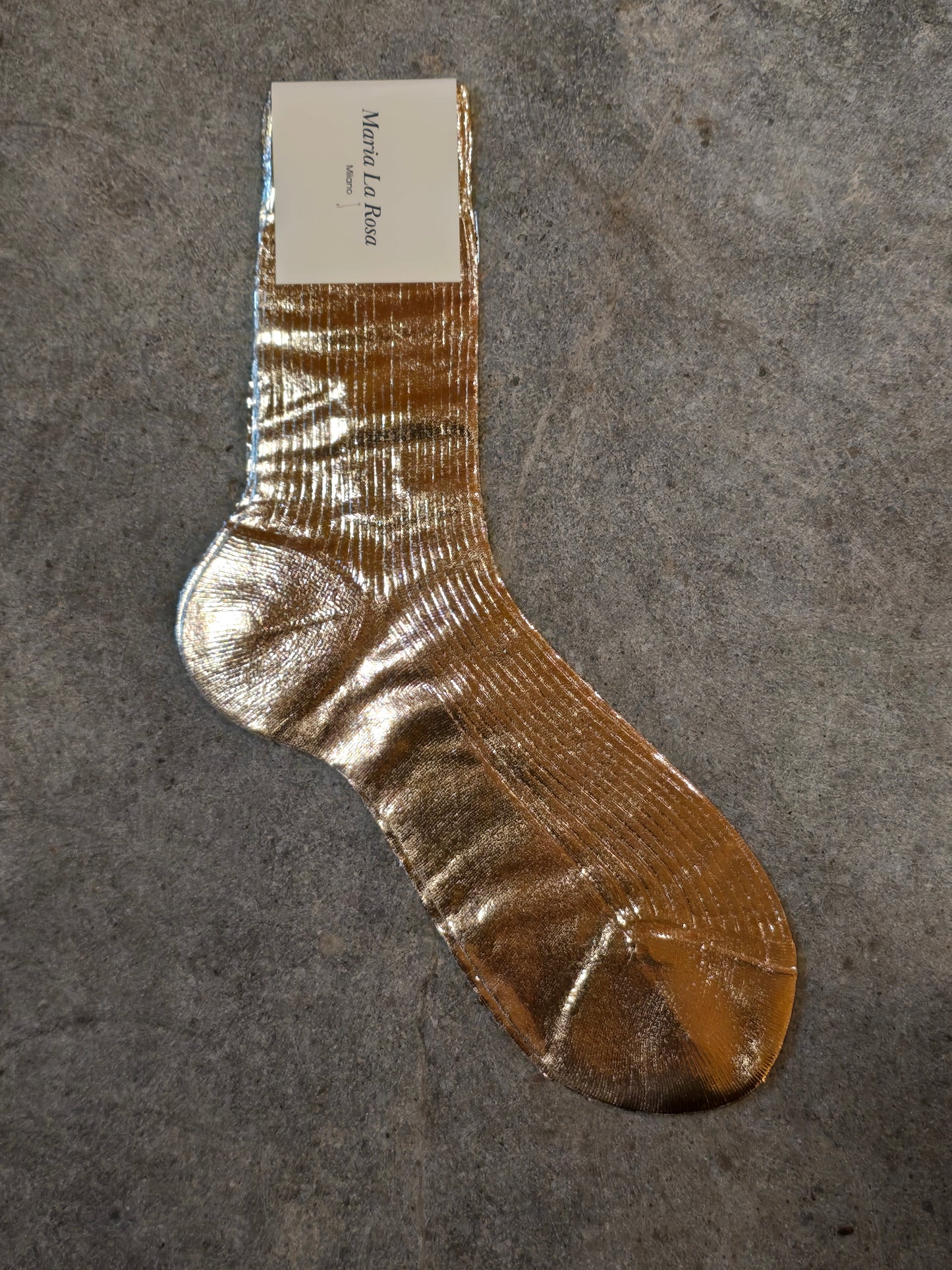 Laminated Silk Socks in Rosa
