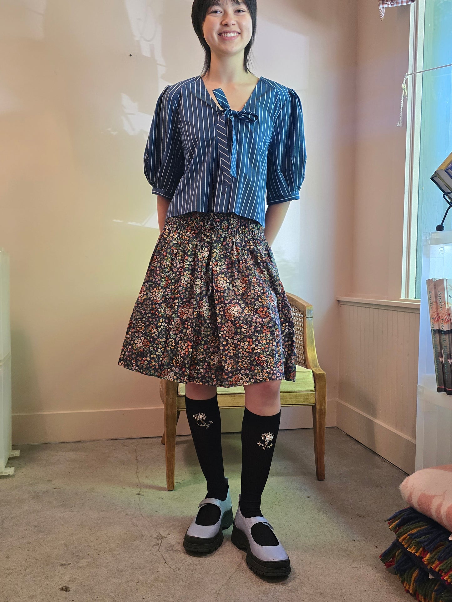 Striped Bow Blouse