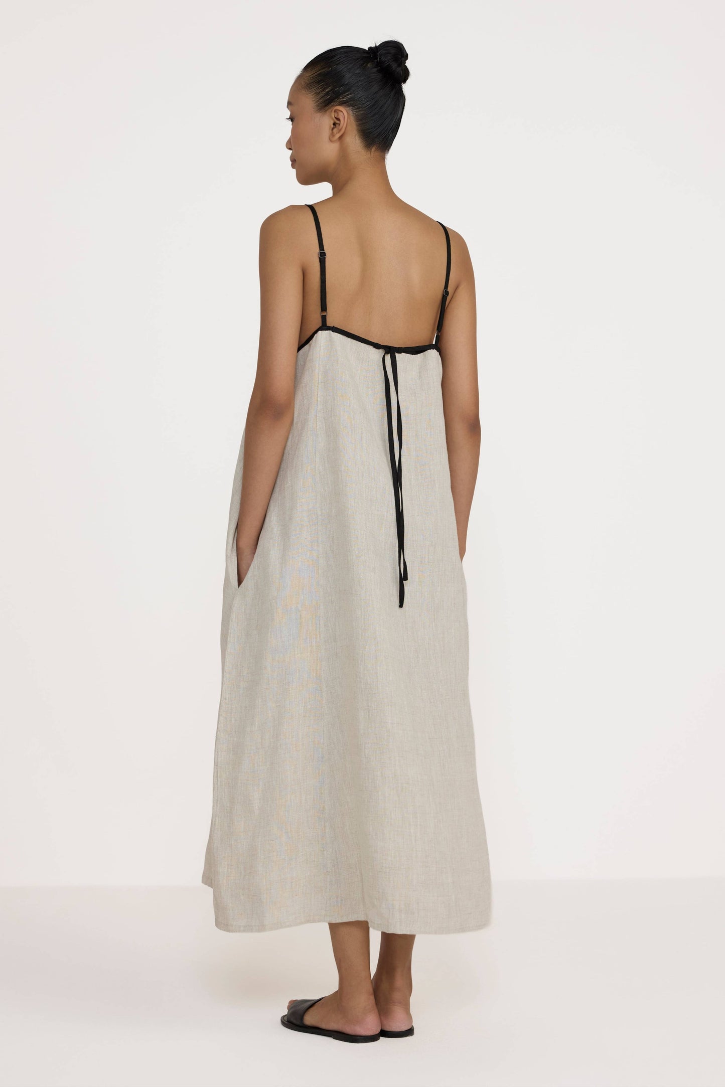 Tie Back Slip Dress - Natural