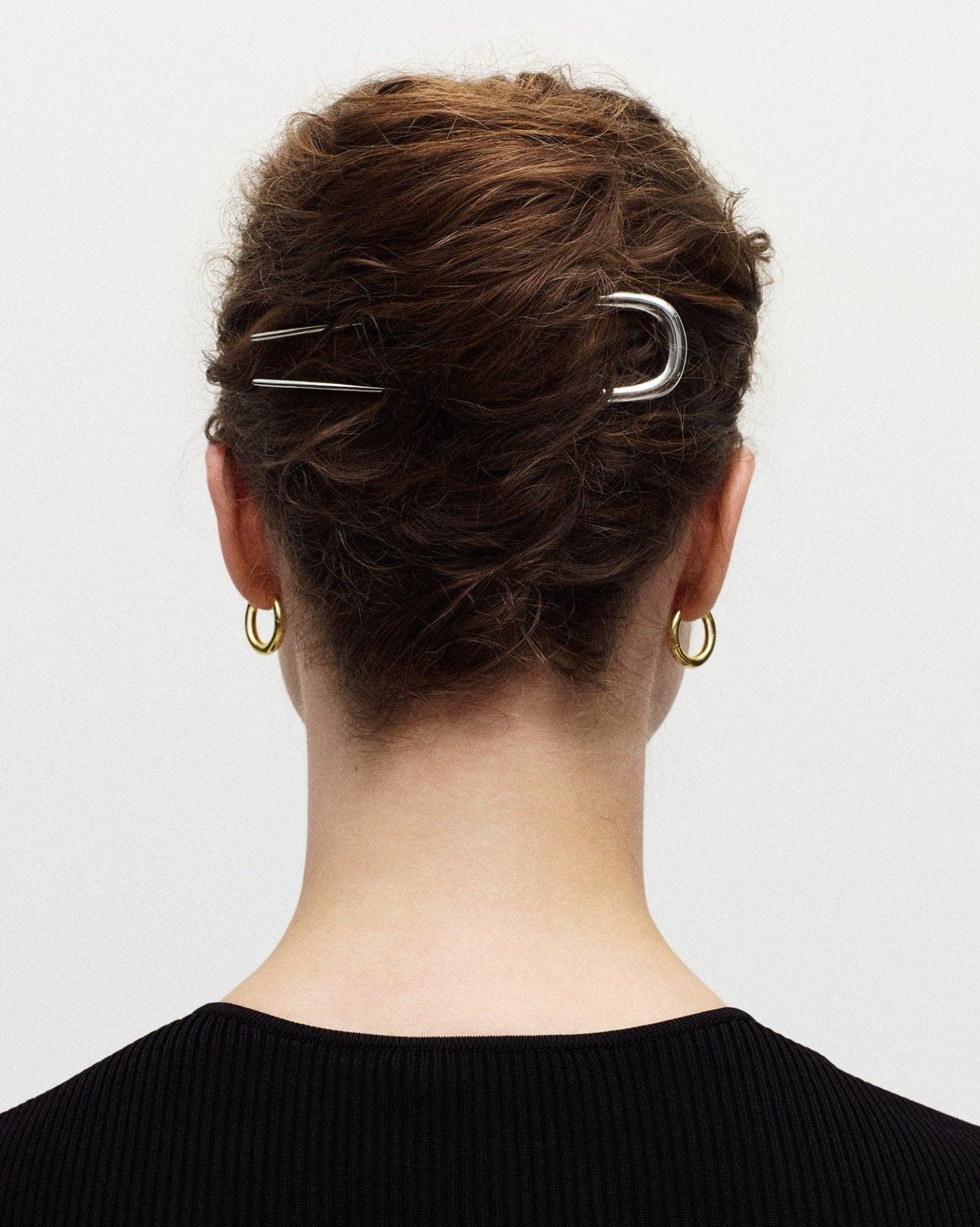 Midi French Hair Pin in Silver