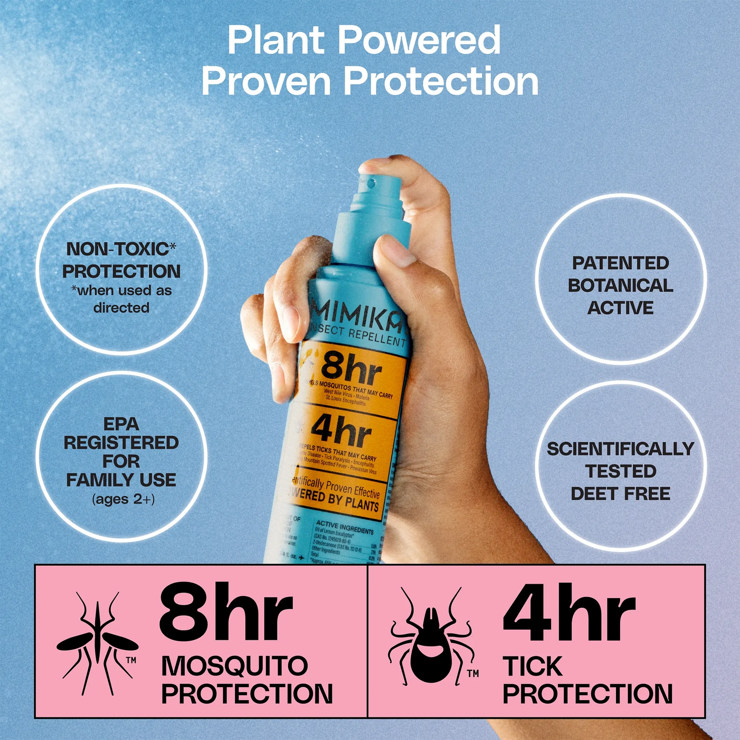 DEET-Free Naturally Derived Mosquito & Tick Bug Spray 3.4oz