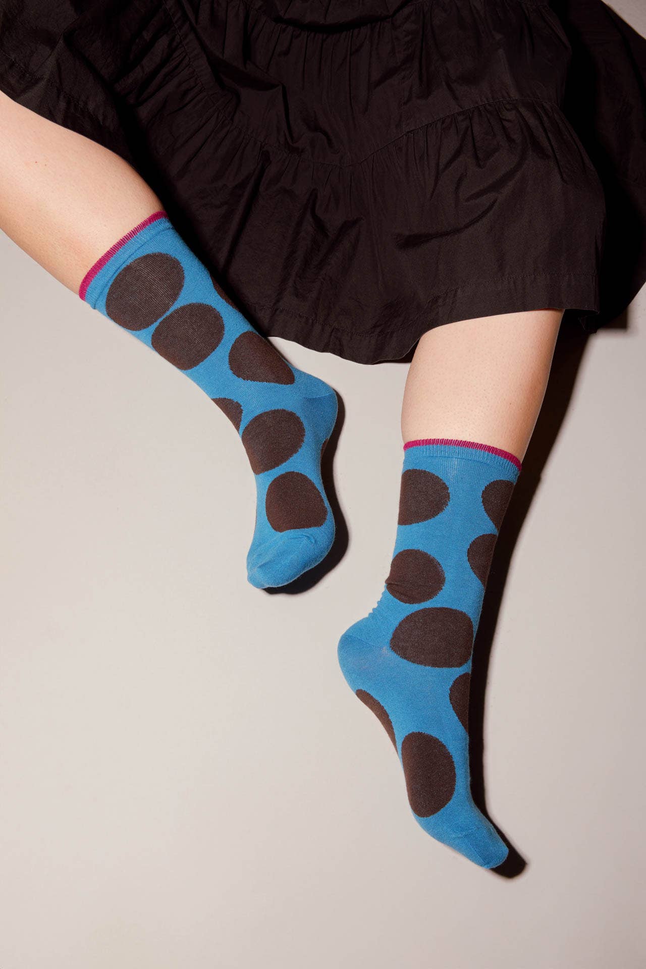 Sutro Bold Dot Crew Socks in Pacific