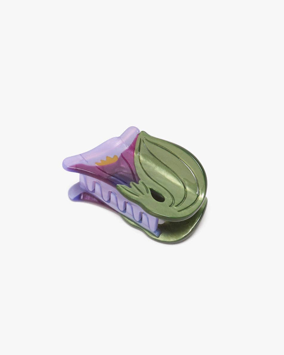 Two colorful hair clips on a white background