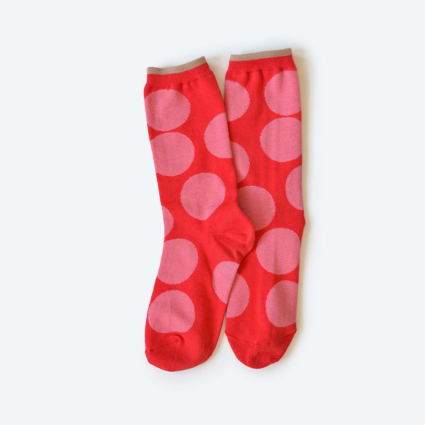 Sutro Bold Dot Crew Socks in Poppy