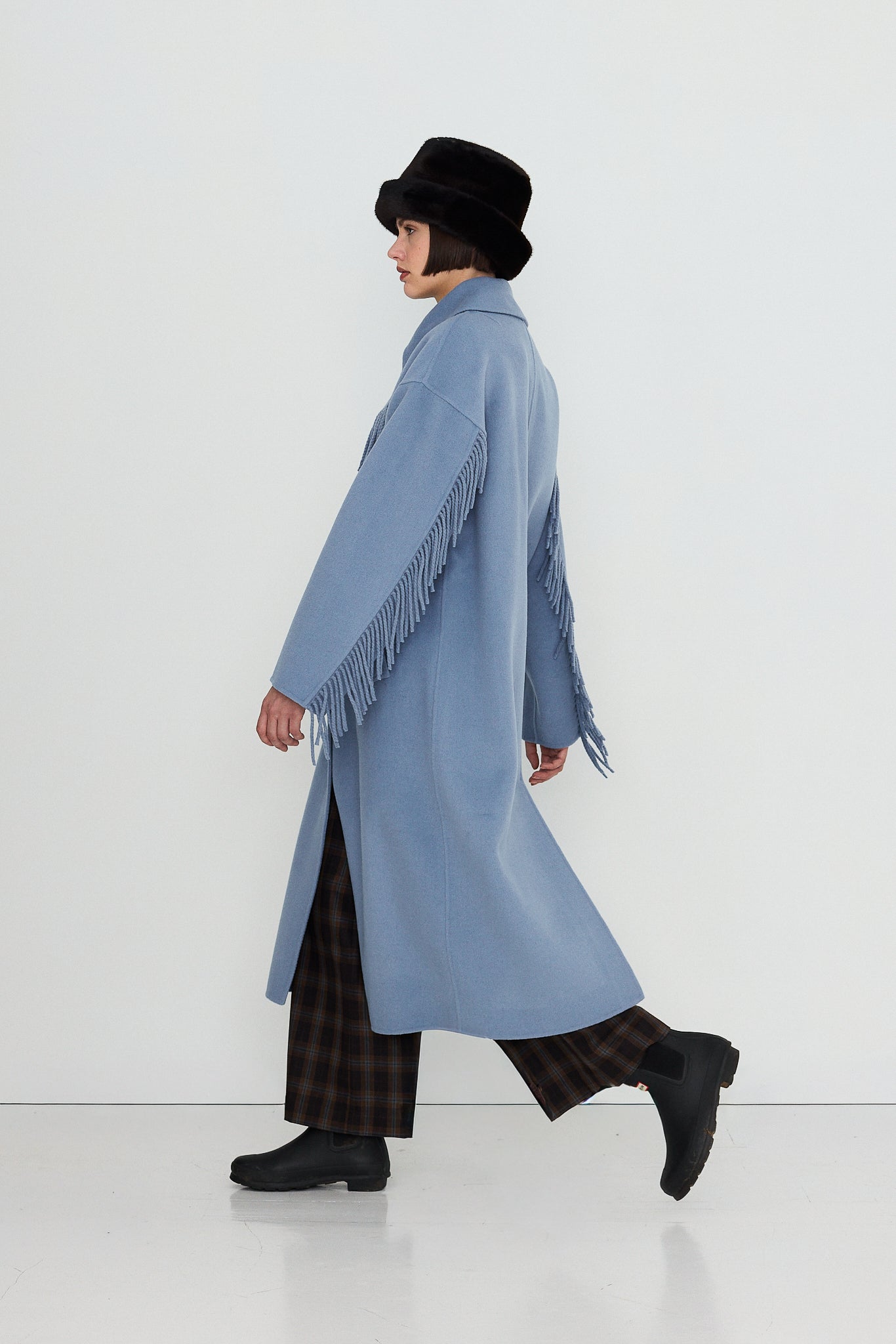 Blue Fringe Coat