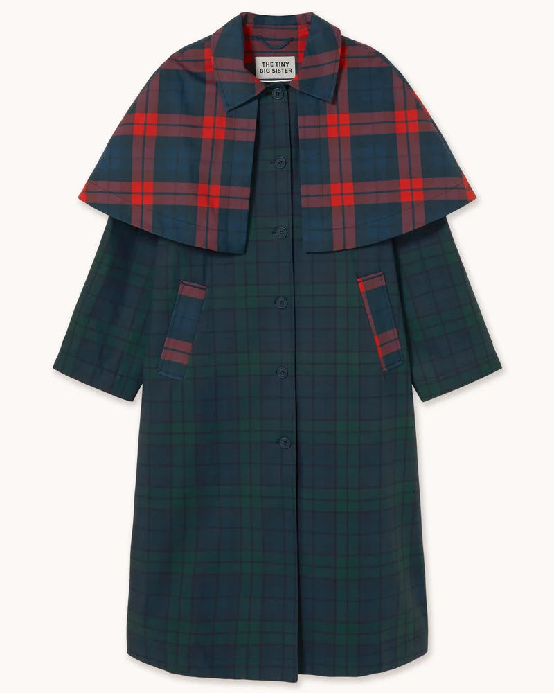 Check Long Trench Coat