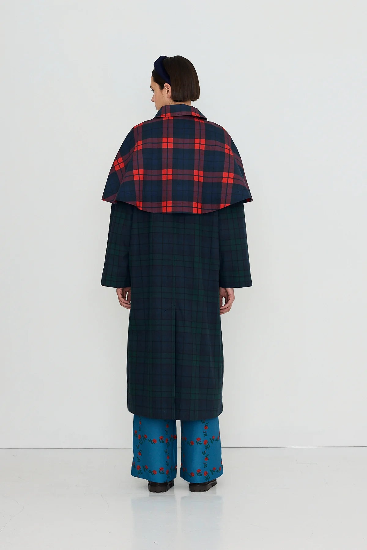 Check Long Trench Coat