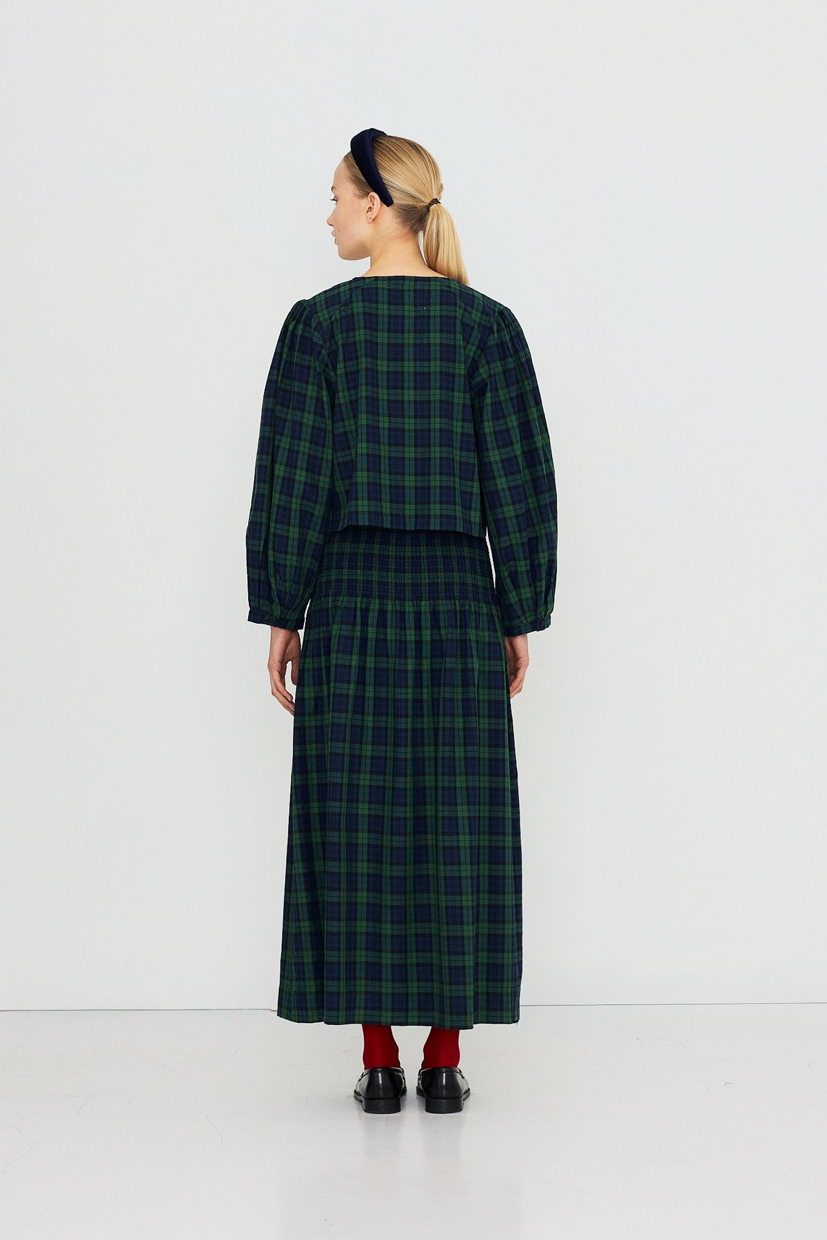 Green Check Smock Skirt