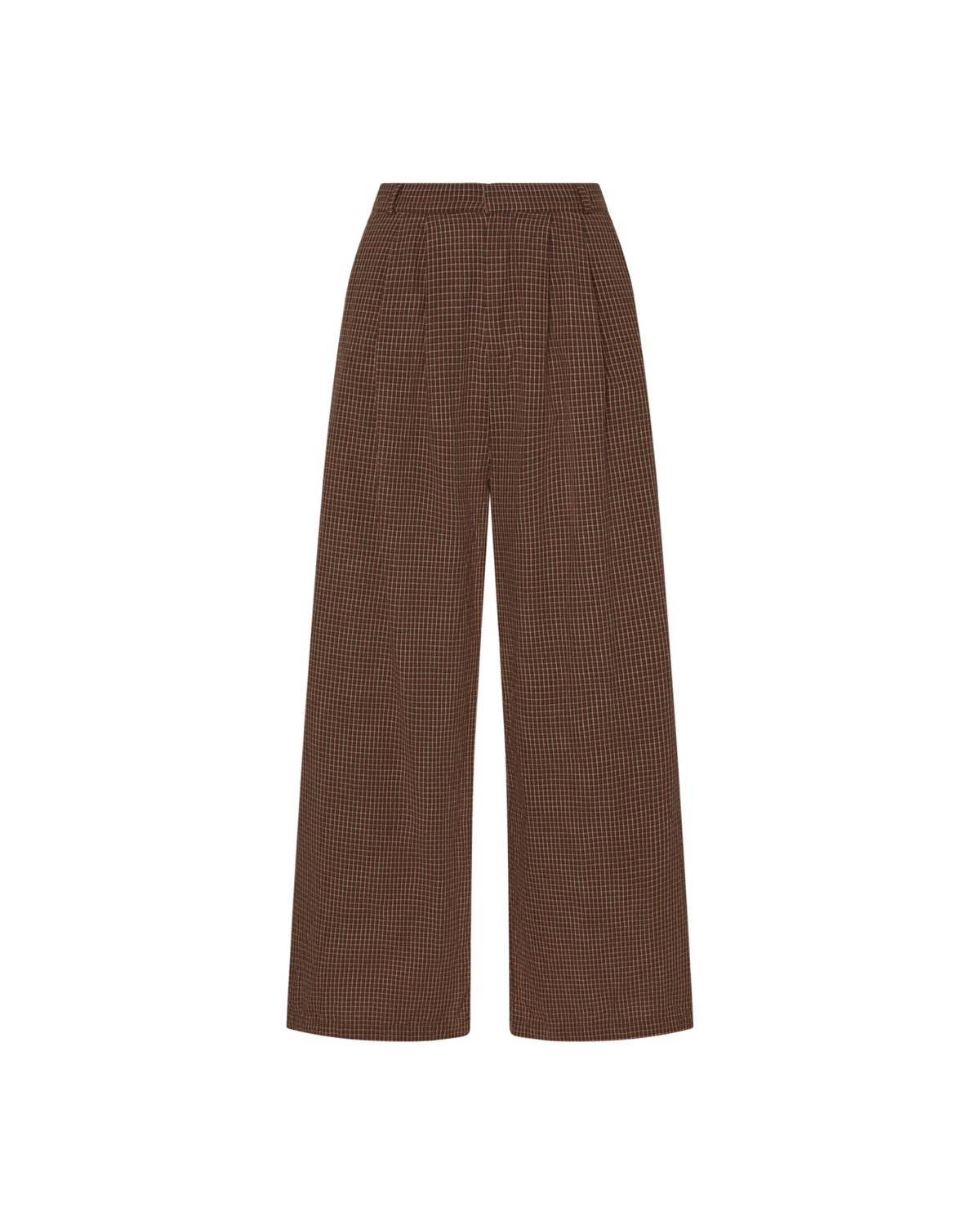 Sønderhaus Anya Trouser in Brown Plaid, flat lay