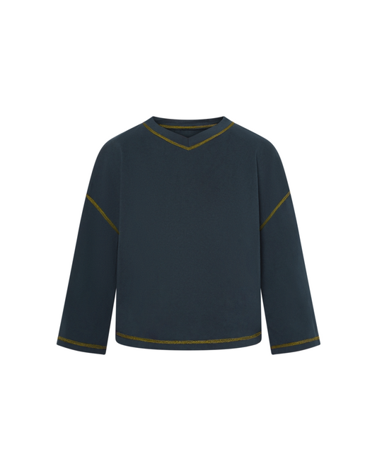Sønderhaus August Tee in Navy, flat lay