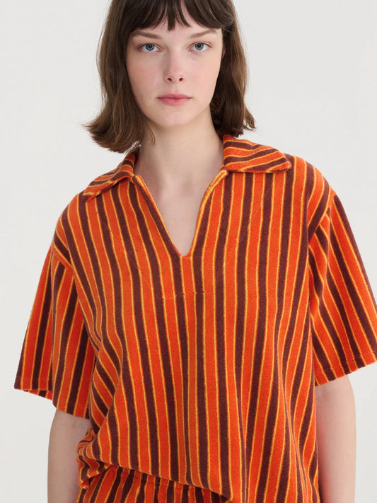 Striped Terry Polo Shirt