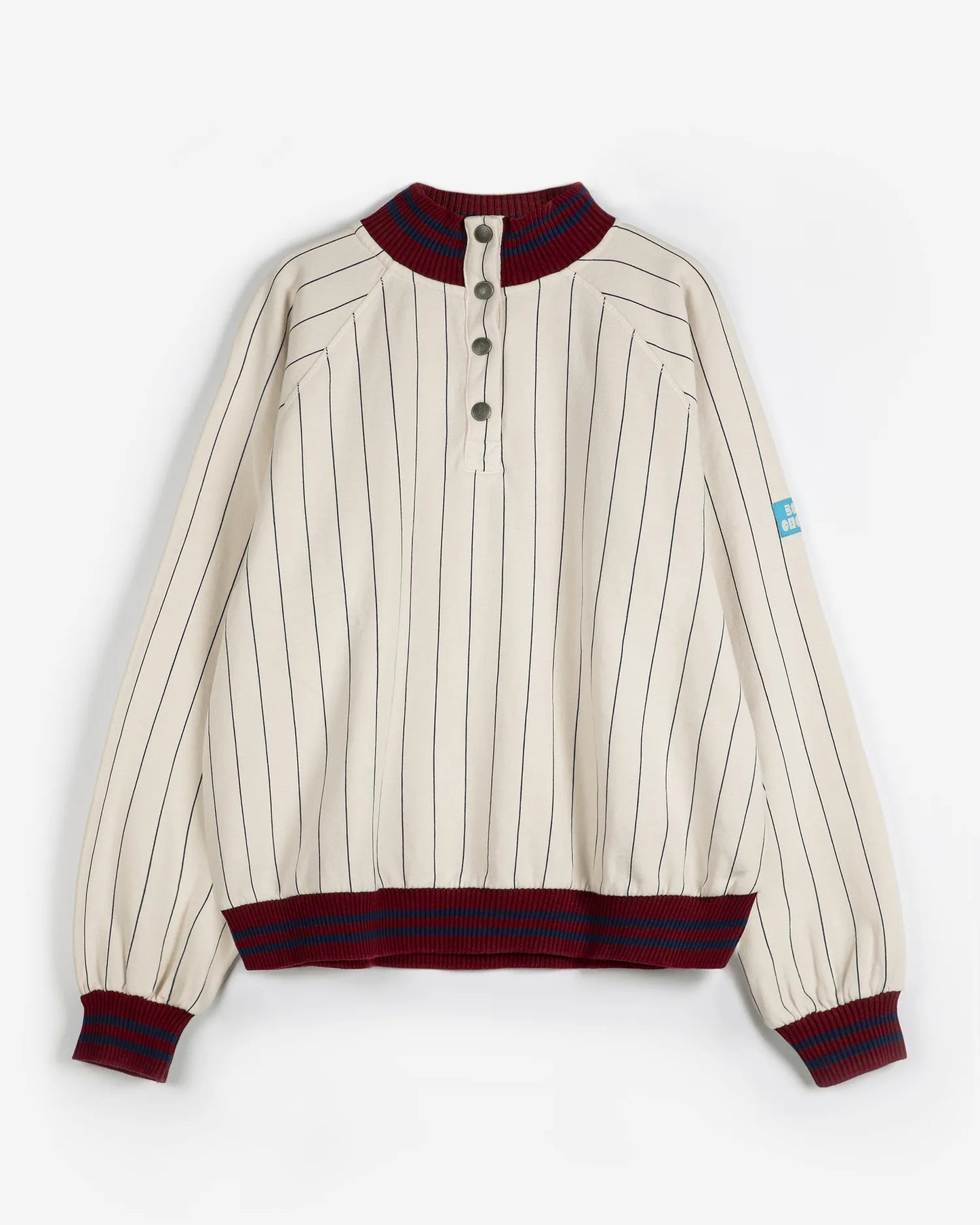 Striped High Neck Sweatshirt