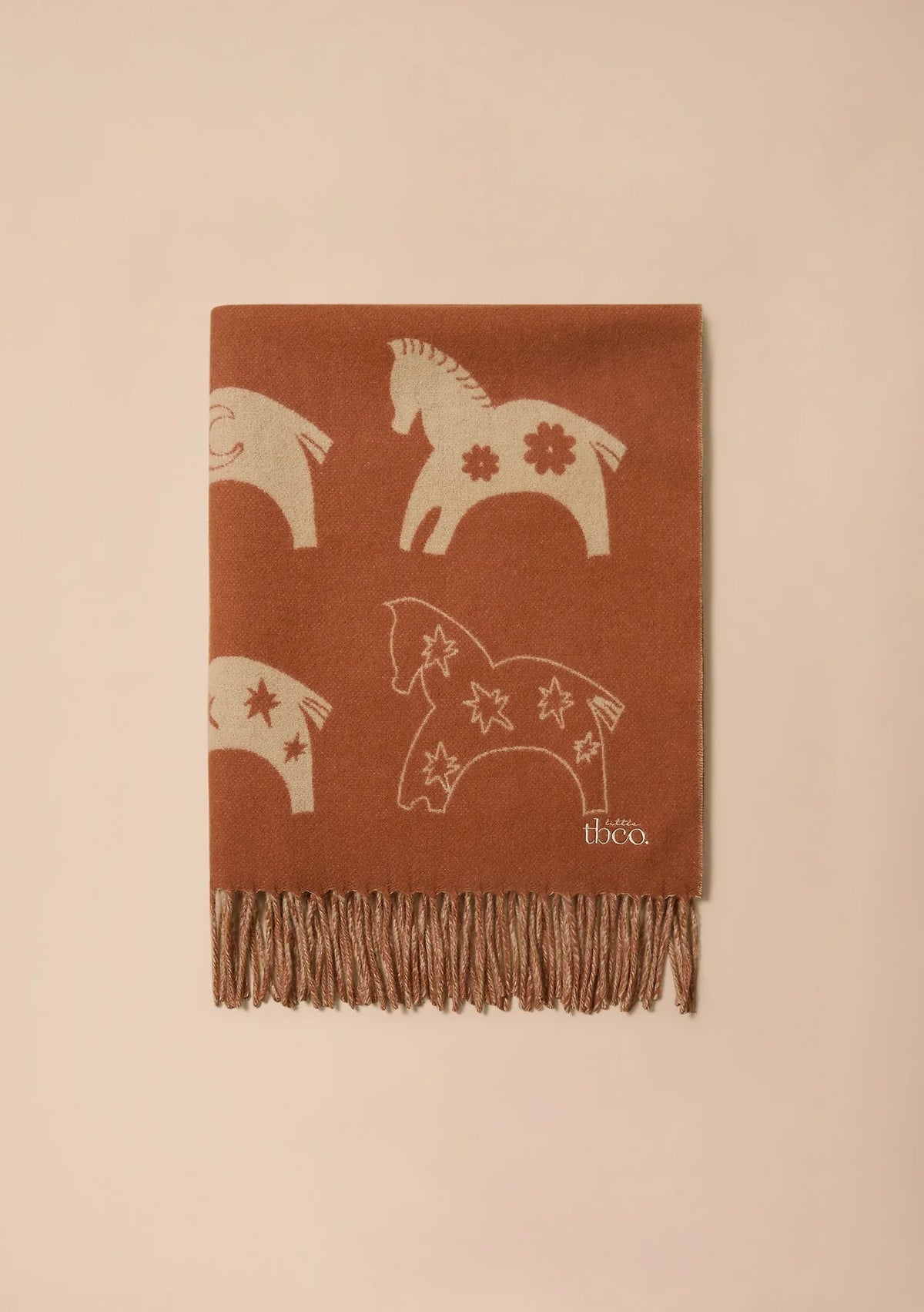 Lambswool Baby Blanket in Rust Gallop