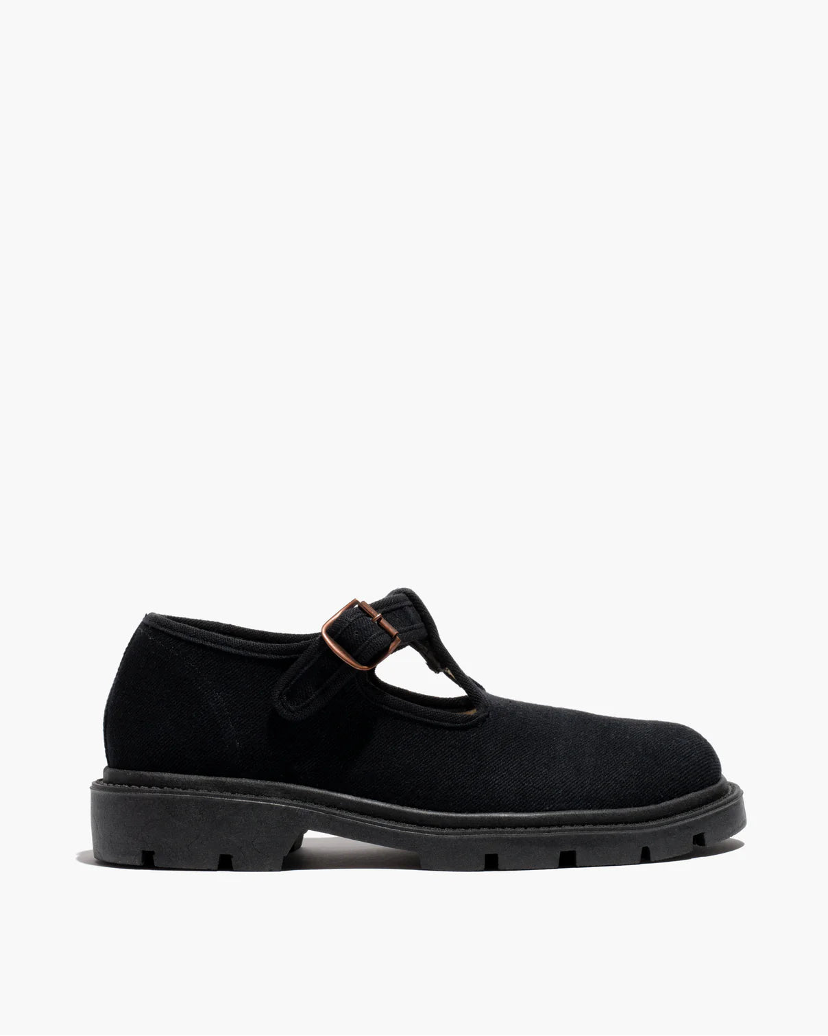 Lug Sole Mary Jane Shoes in Black