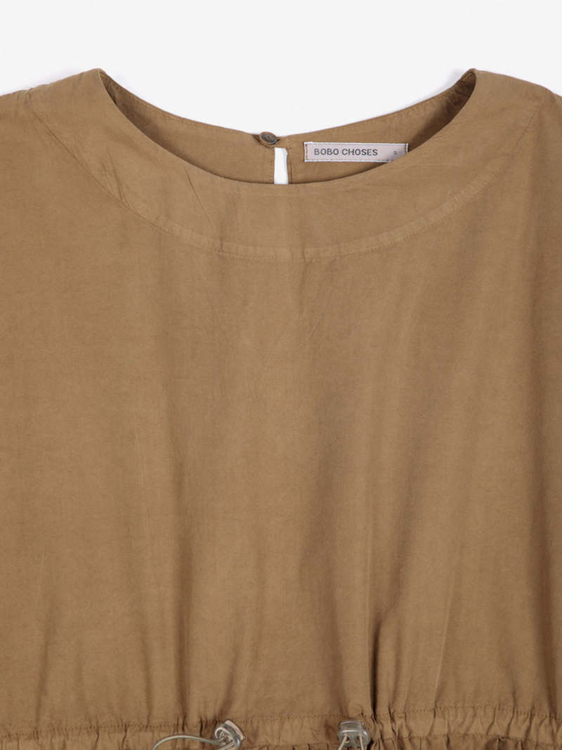 Poplin Jersey Dress in Khaki