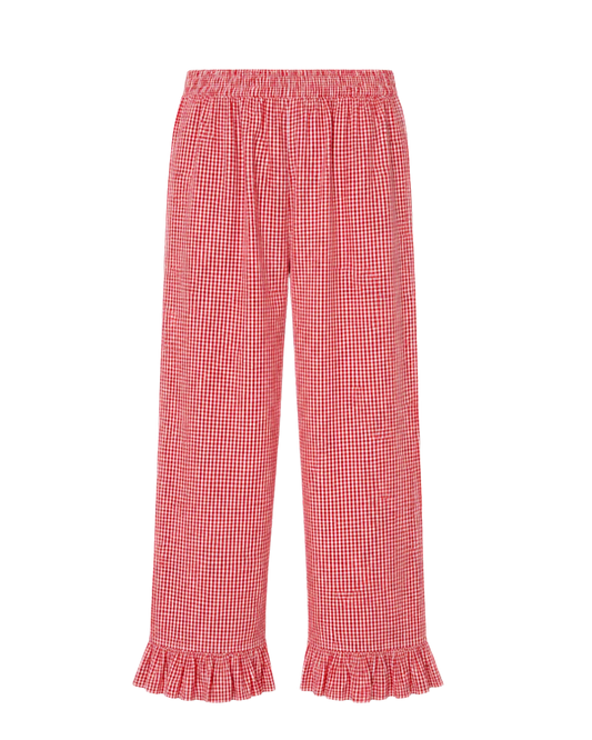 Green pants on a white background