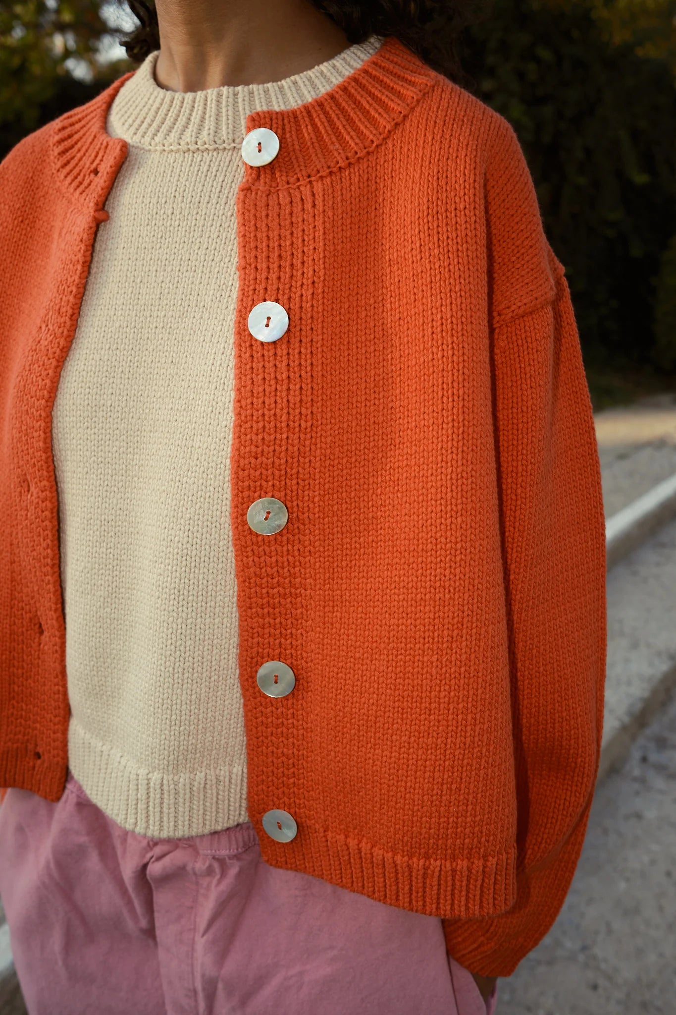 Shiloh Cotton Cardigan - Coral