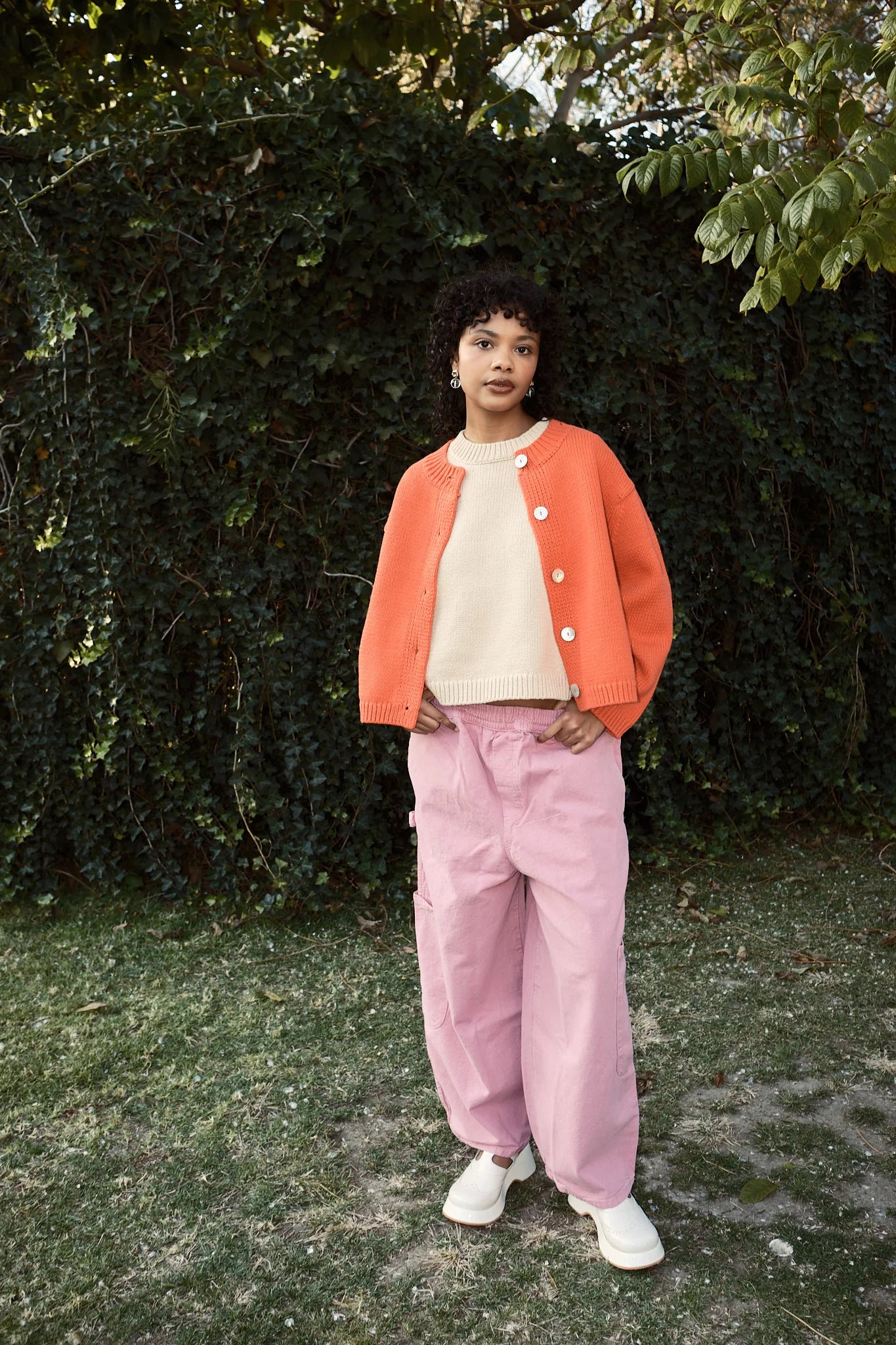 Shiloh Cotton Cardigan - Coral