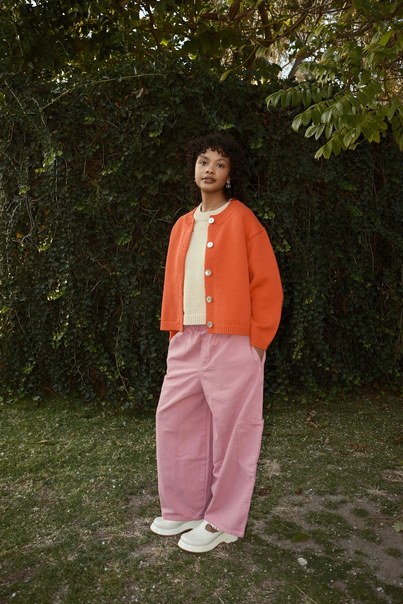 Shiloh Cotton Cardigan - Coral