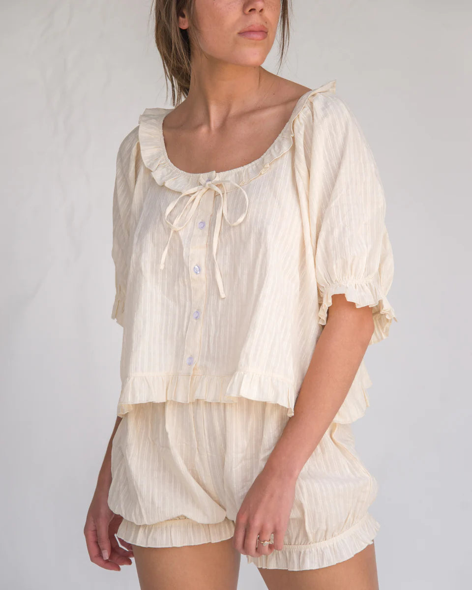 Romeo Sleep Set in Cream Eyelet