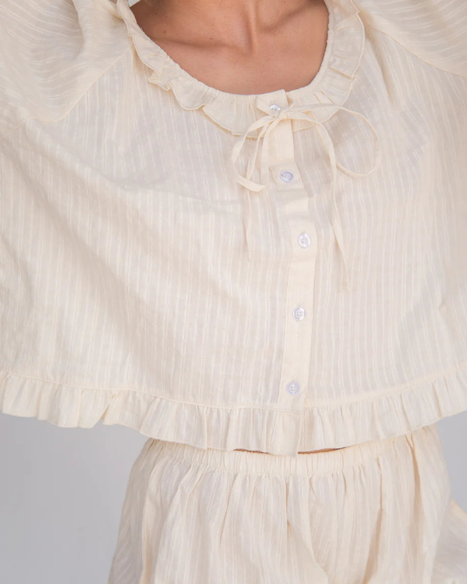 Romeo Sleep Set in Cream Eyelet