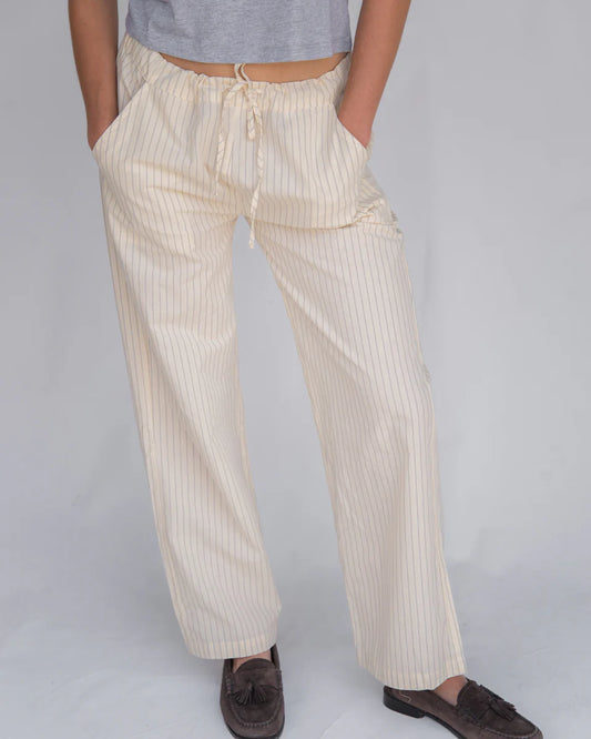 Everywhere Pant in Yellow Pinstripe