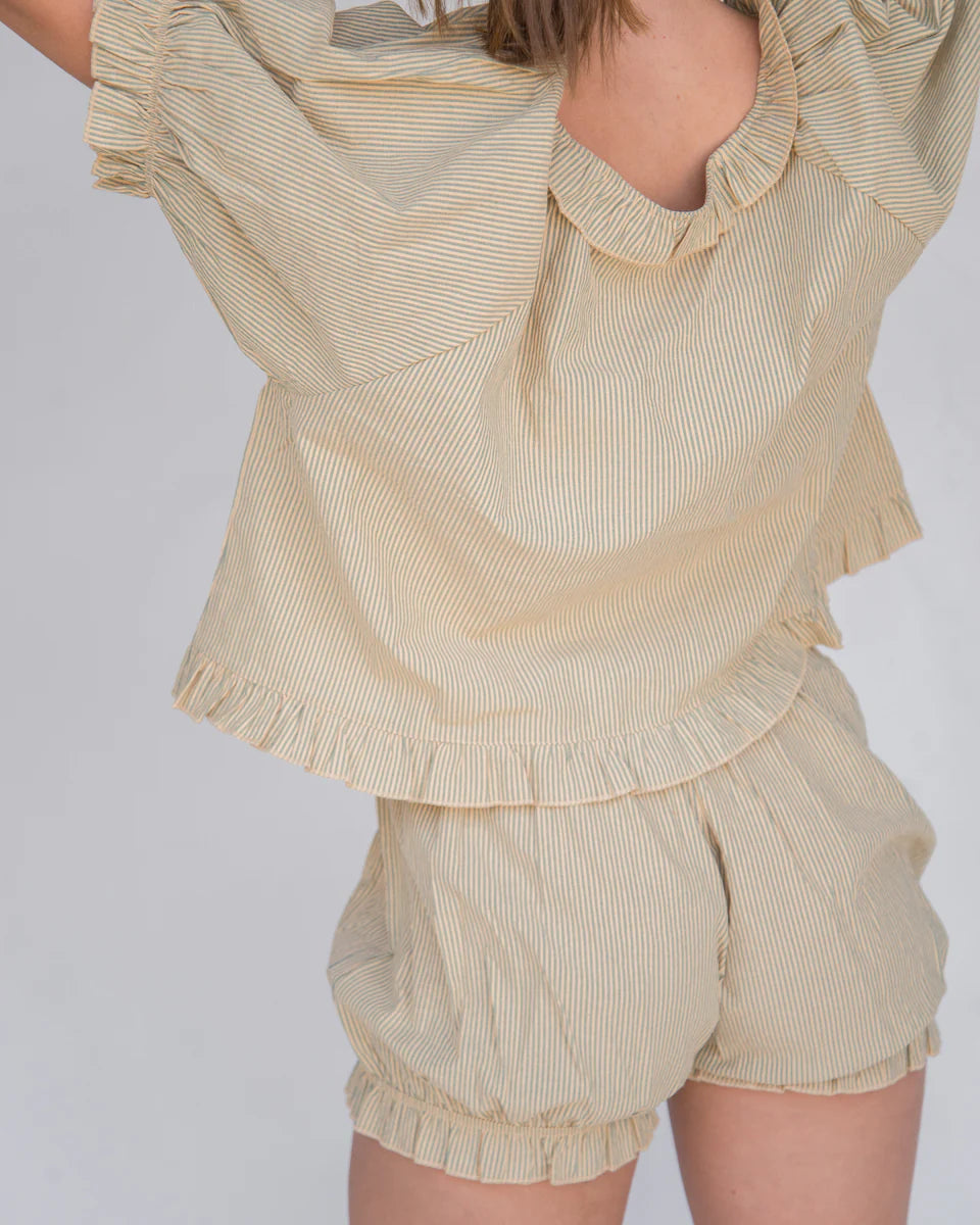 Romeo Sleep Set in Green Stripe