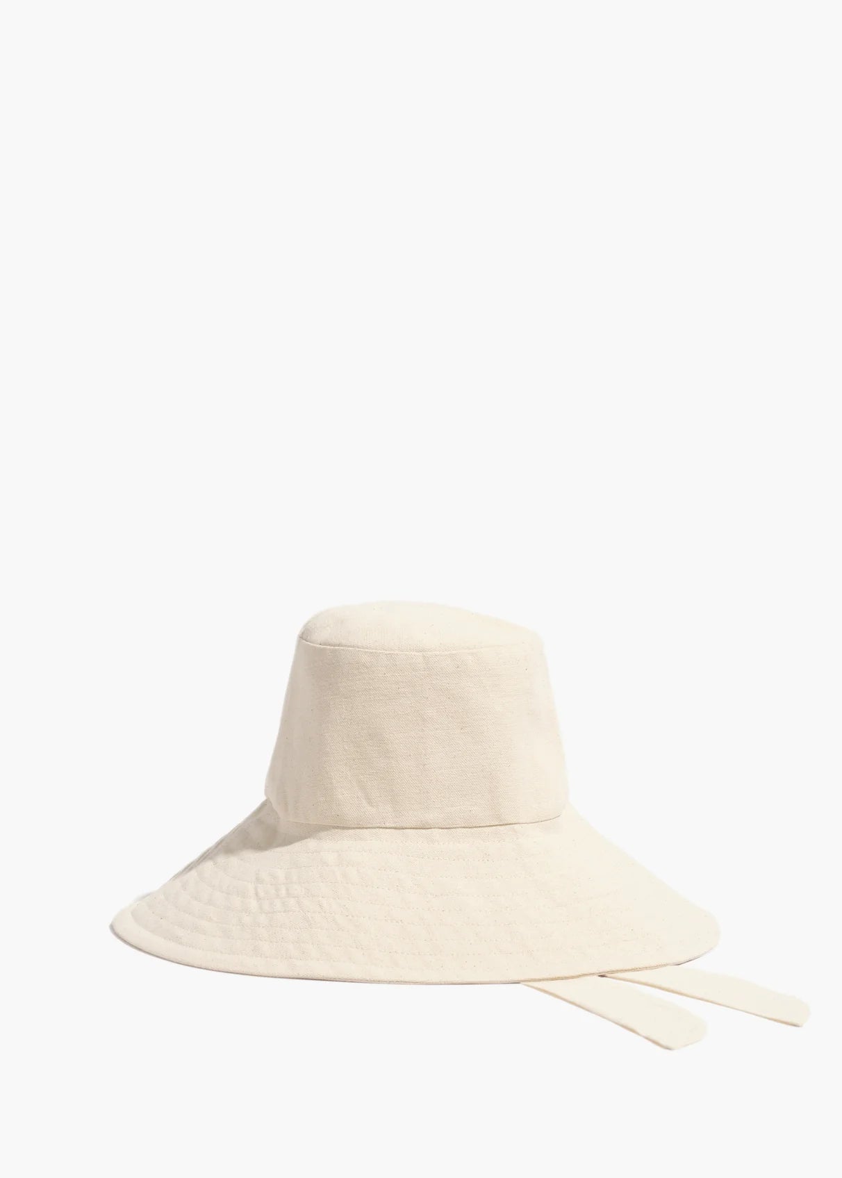 Canvas Wide Brim Hat with Tie