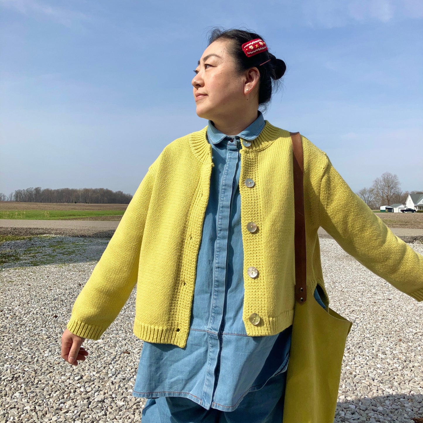 Shiloh Cotton Cardigan - Lemon