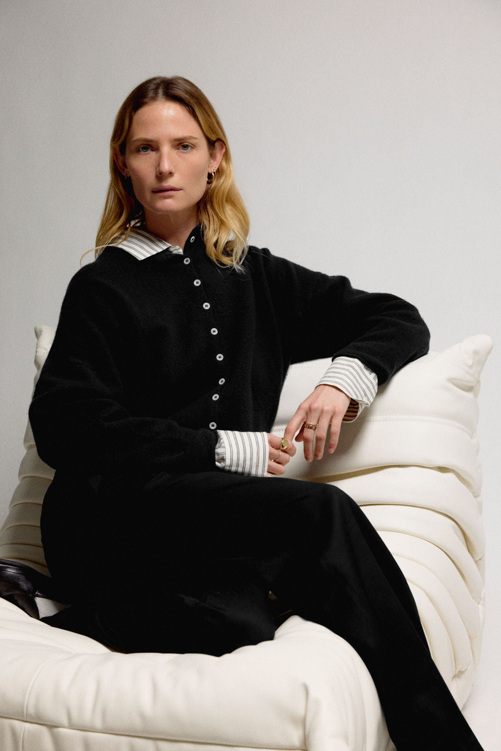 Brushed Oversized Peri Cardigan detail