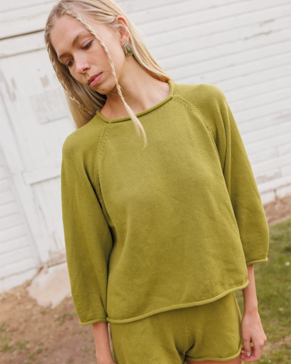 Spring Green Jeanie Sweater in Moss