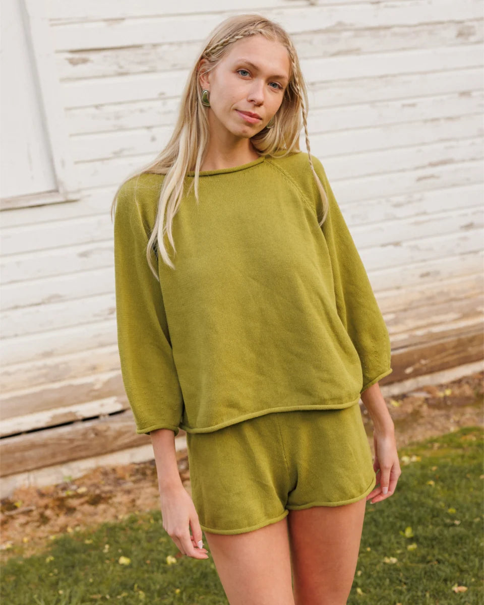 Spring Green Jeanie Sweater in Moss