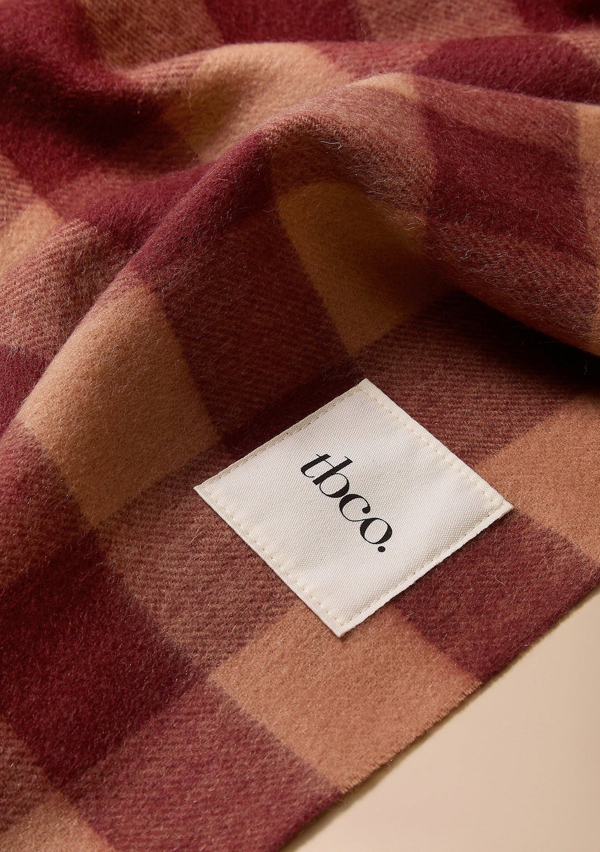 Lambswool Oversized Scarf in Fig Gingham