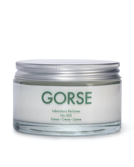 Jar of 'Gorse' cream with a white background