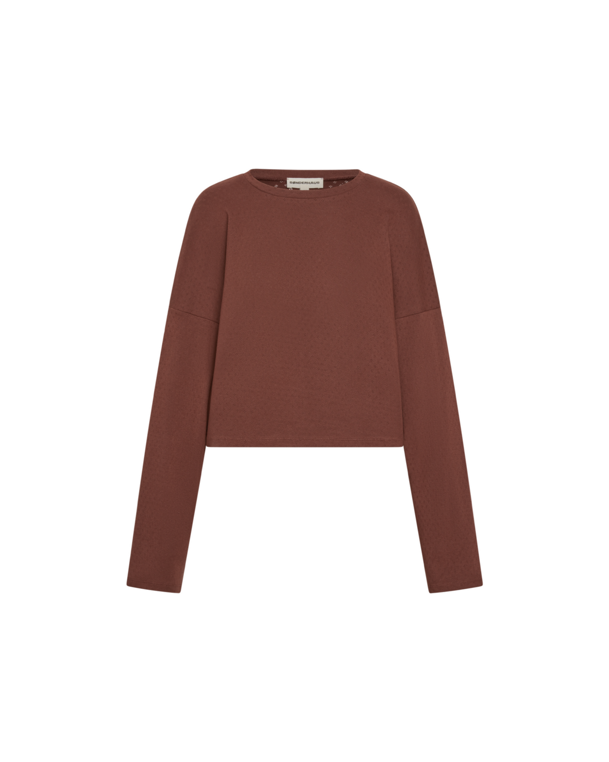 Pointelle Top in Oxblood - flat lay