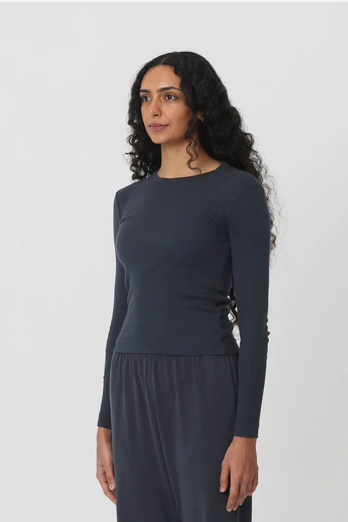 Rib Long Sleeve in Slate
