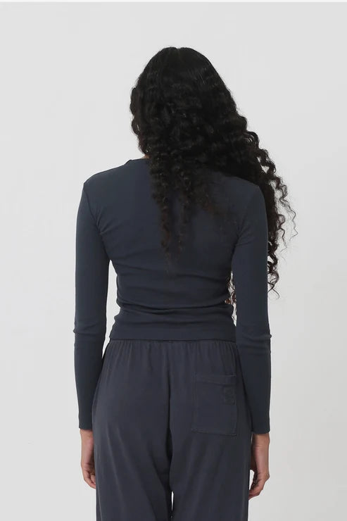 Rib Long Sleeve in Slate