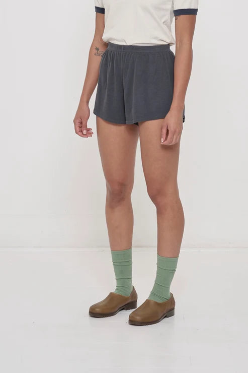 Rib Shorts in Slate