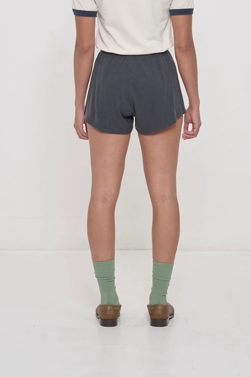 Rib Shorts in Slate
