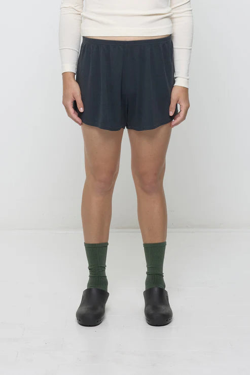 Rib Shorts in Slate