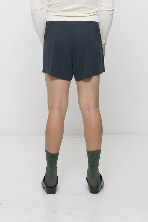Rib Shorts in Slate