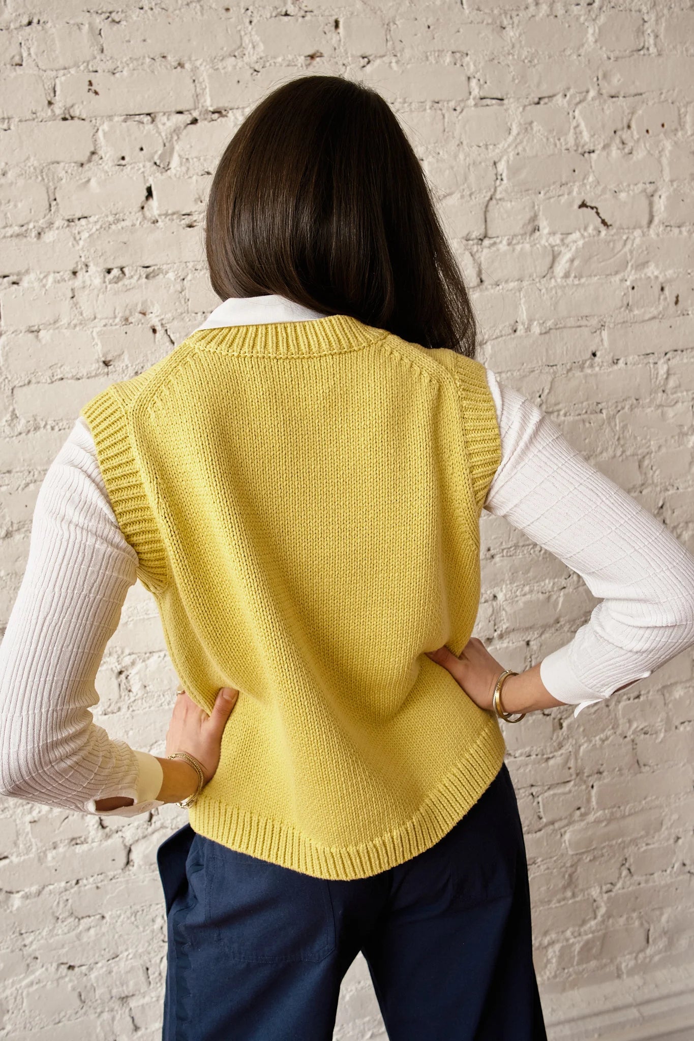Shape Cotton Vest - Lemon
